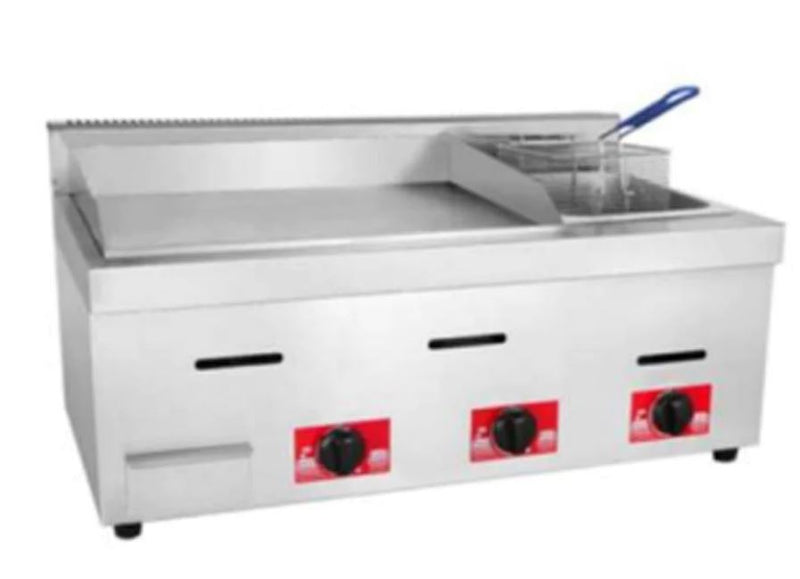 Plancha Grill lisa con Freidora a gas Mgs PFM-85