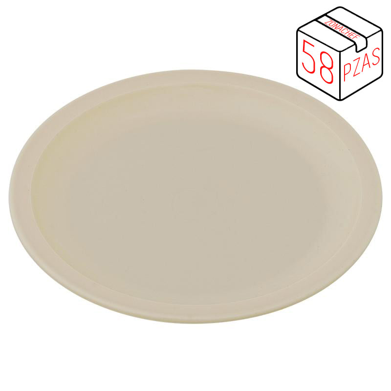 Plato Vanessa Trinche de 25.5 cm XL Policarbonato Caja c/58 pzas Tcp