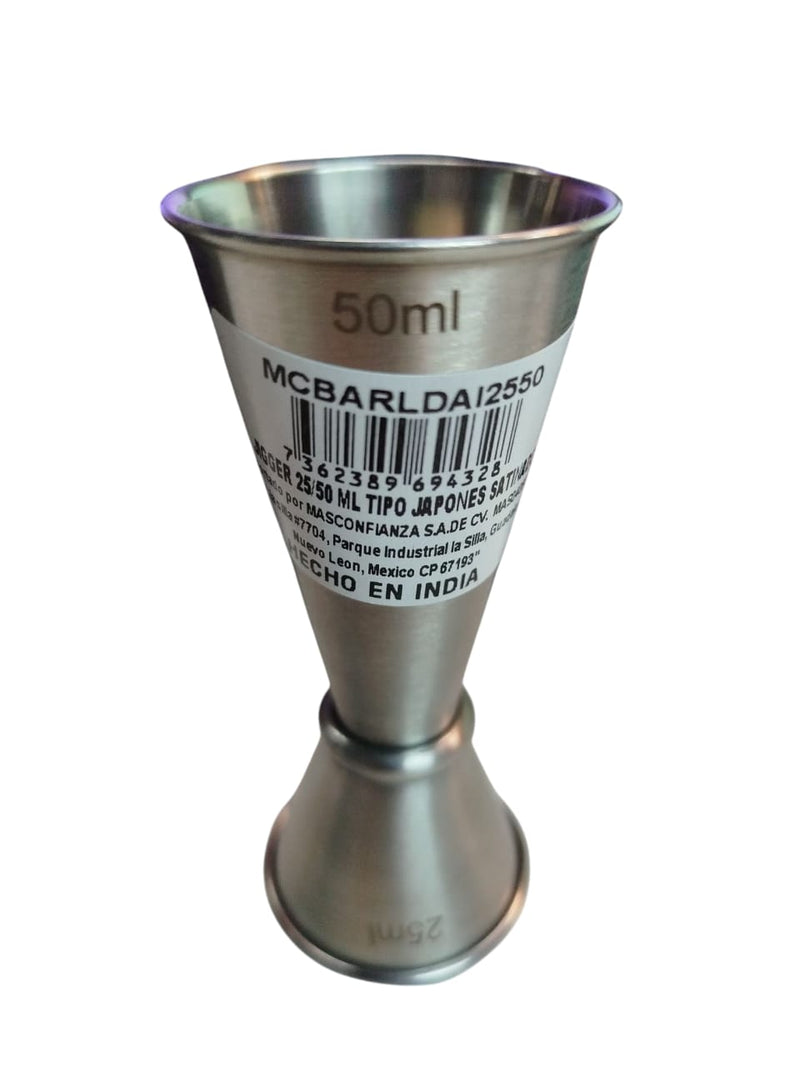 Jigger Tipo Japones de 25/50 ml Acero satinado CCS