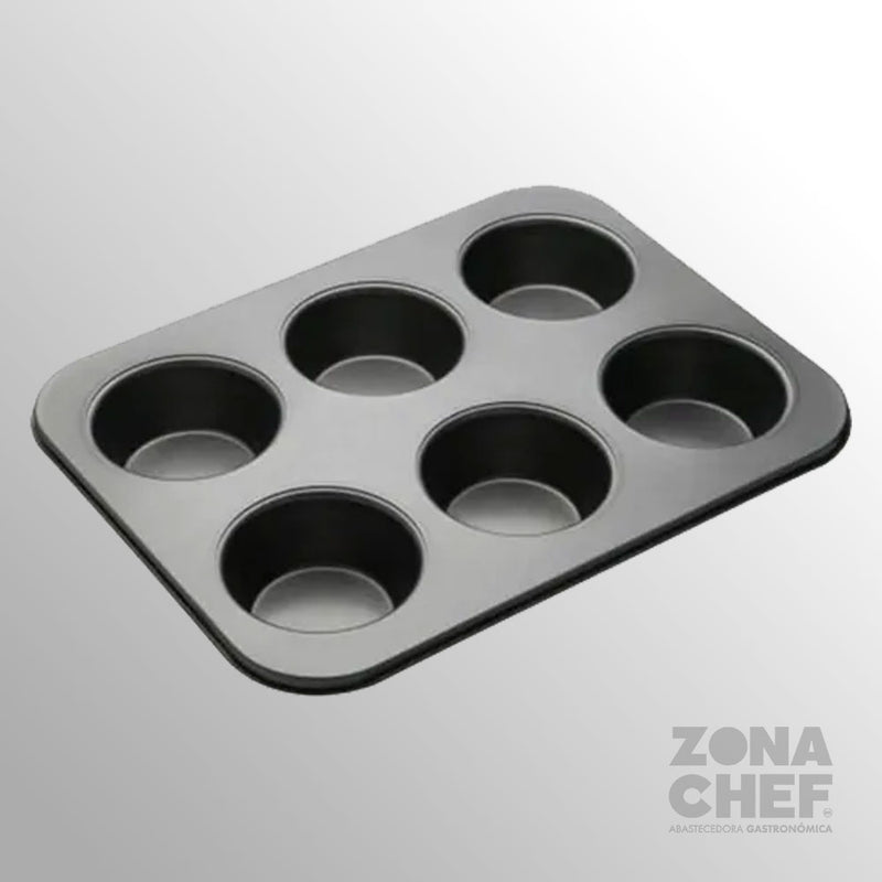 Molde p/Muffin 6 Acero Carbono