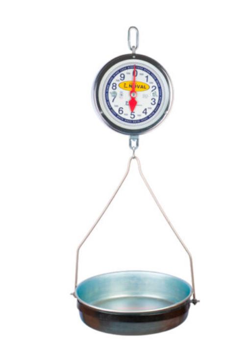 Bascula Noval mecánica colgante con charola de 20 kg a 100 gr