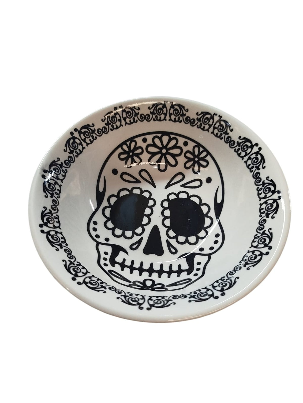 Plato Tazón ceramica Calavera Negra 7" BH