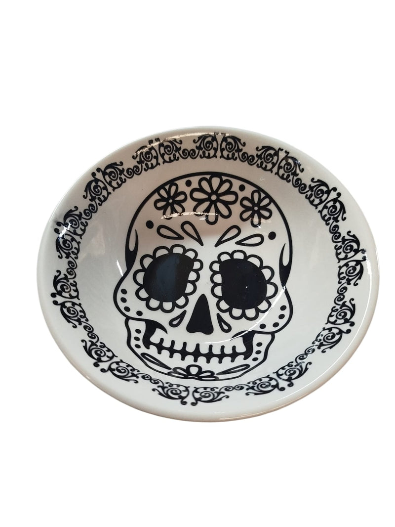 Plato Tazón ceramica Calavera Negra 7" BH