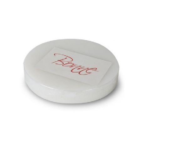 Tabla de corte redonda blanca, 12" diámetro, 1" espesor CCS