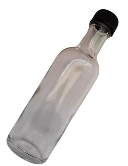 Botella mini redonda 50 ml 12 piezas con tapa de color Negro LP