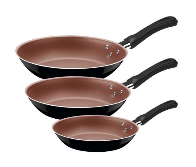 *Juego de 3 Sartenes Caribe 1.2 mm gris*