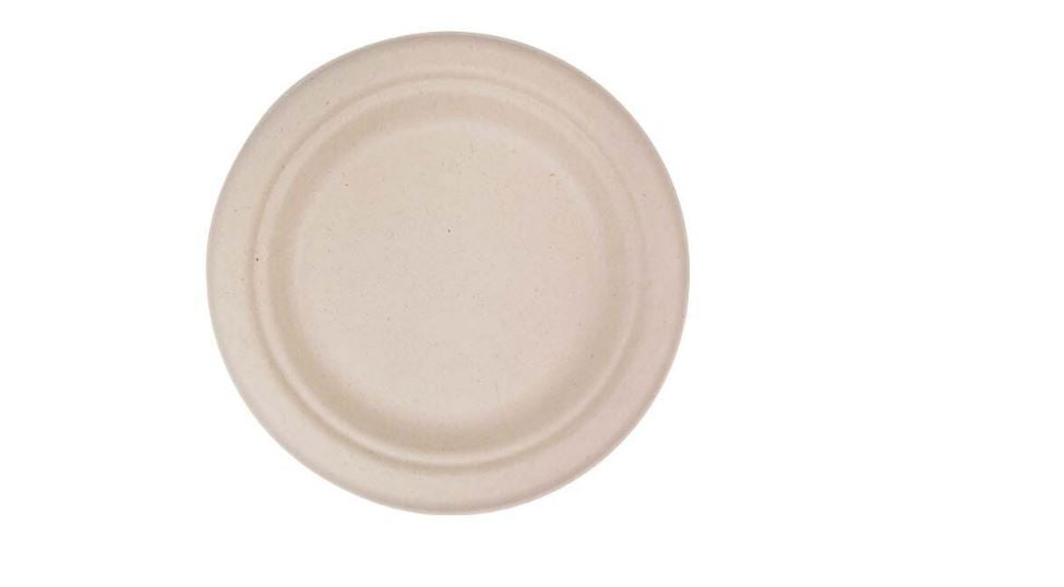 Plato redondo 9" biodegradable Paquete con 50 piezas ecd