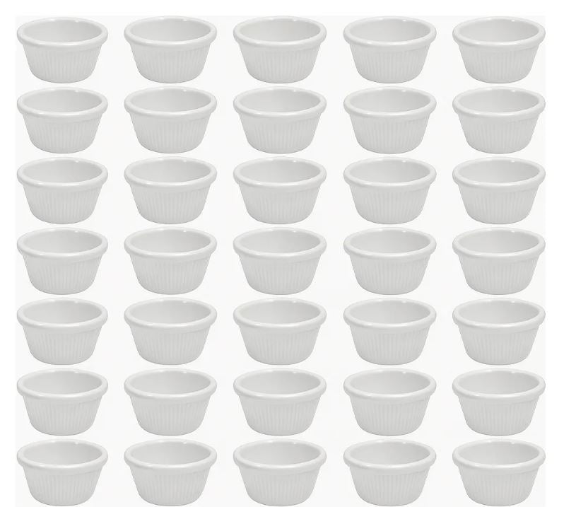 Ramekin en Melamina Rallado de 4 oz Blanco 48 Piezas