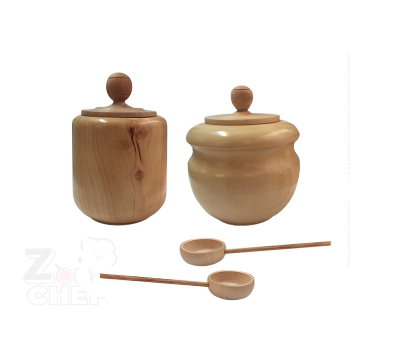 Azucareras Set de 2 pzas En madera Madroño OZNOX