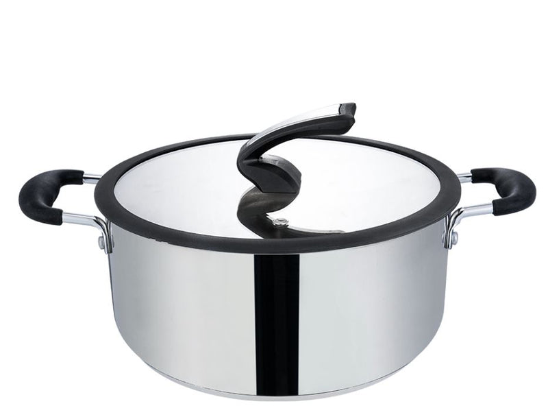 Budinera 26 cm Acero inoxidable c/tapa de cristal