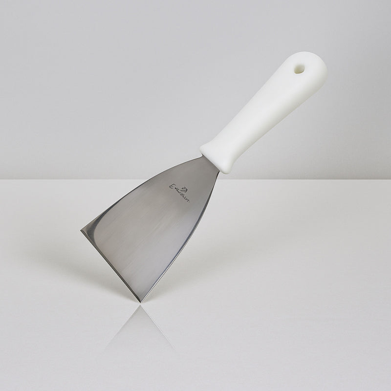 Espatula Raspador 5x4 " Mango de plastico Blanco Trv