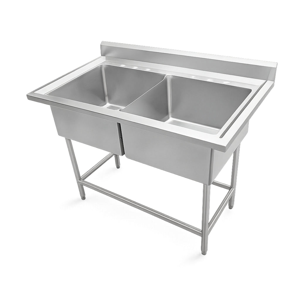 Tarja Doble en Acero Inoxidable 180x70x95 cm OZNOX