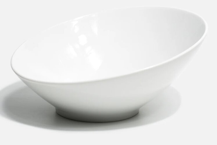Tazon Inclinado 21 cm Porcelana Blanco ANF