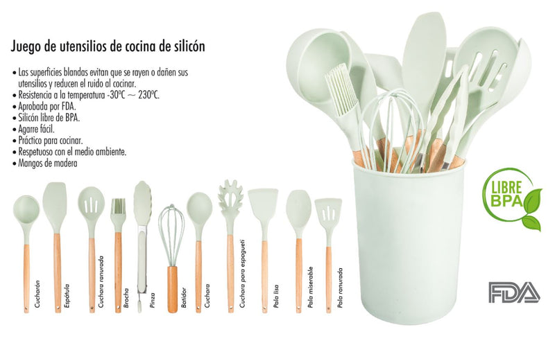 Juego de Utensilios de Cocina Silicon 12 piezas LYT