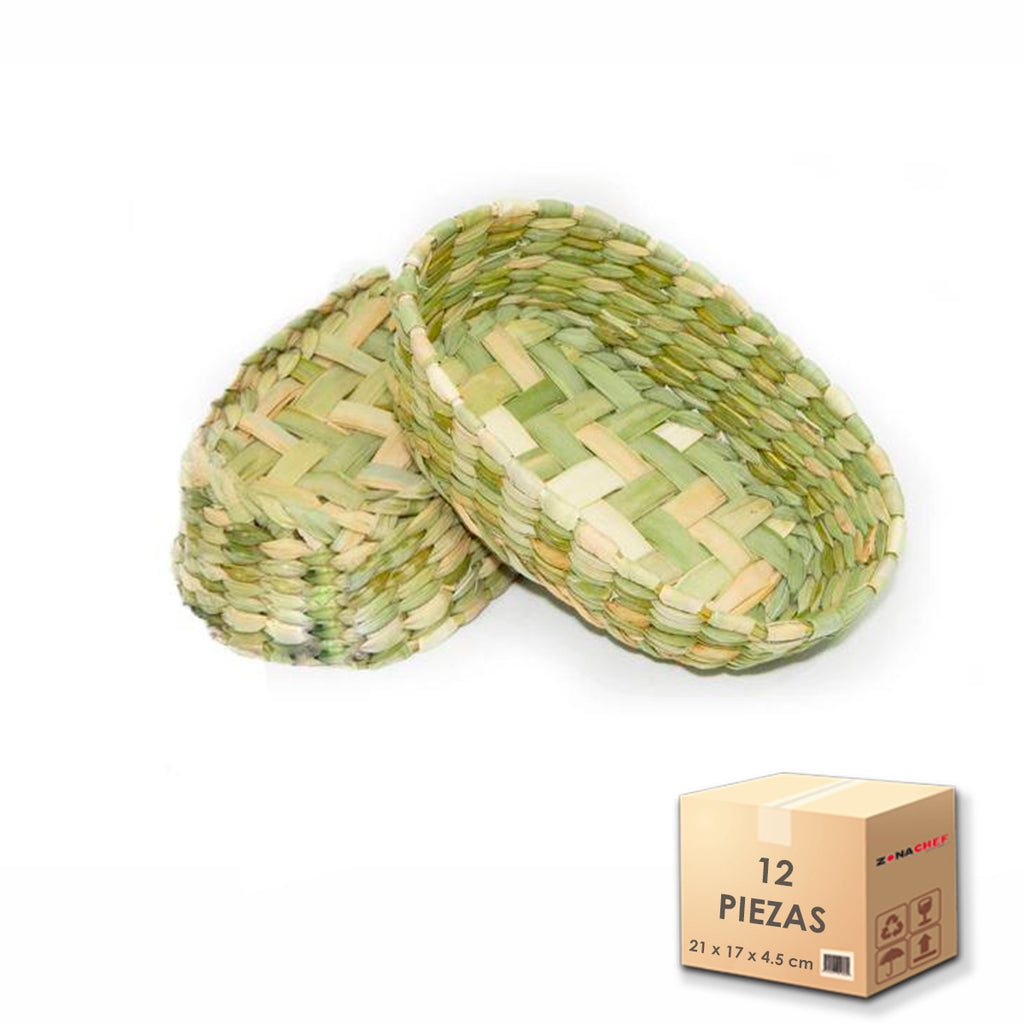 Panera Oval de Palma 23x19x4.5 cm DOCENA Color Natural Artesanal