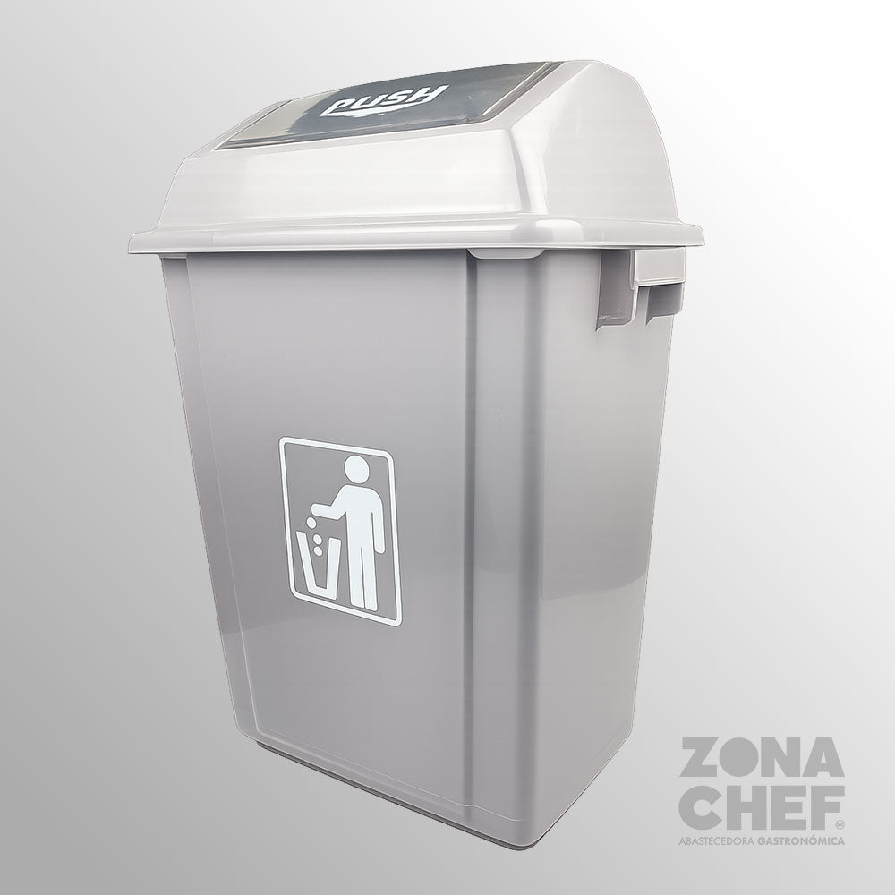 Bote de basura 58 Lt Polipropileno Gris TRV