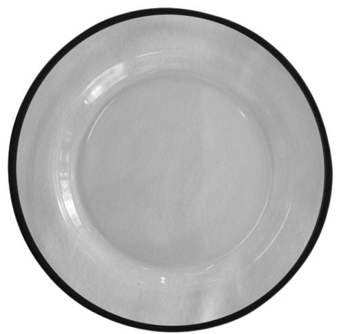 Plato Base 33 cm Aria Cristalino Filo Negro