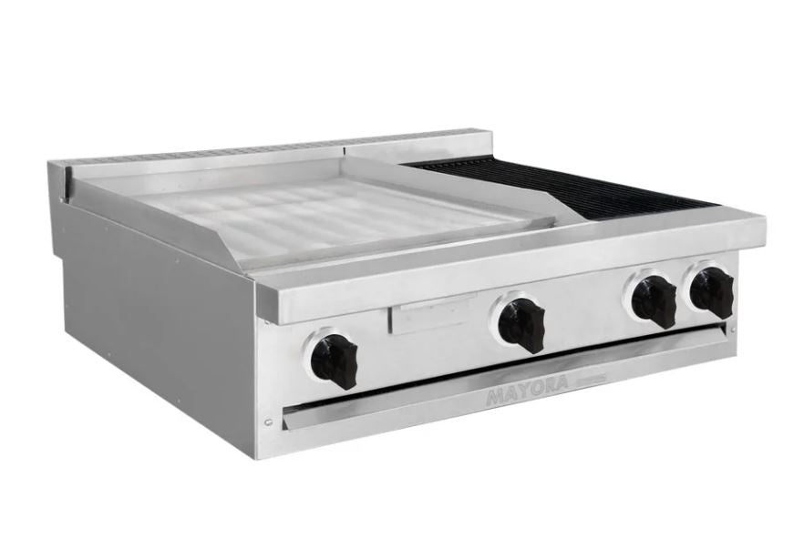 Estufa Modular International Mayora EM3-2P+1A Con 2 Secciones De Plancha Y Asador
