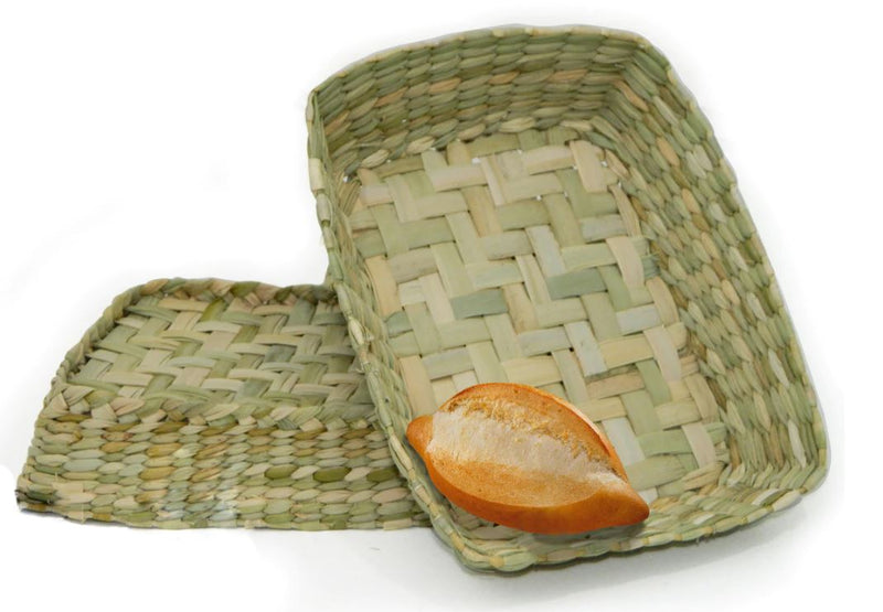 Panera Rectangular de Palma 31 x 23 x 7 cm 3 PIEZAS color Natural Artesanal