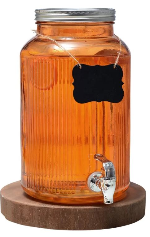 Dispensador Acanalado Vintage Naranja 5.5 L c/Etiqueta Vit