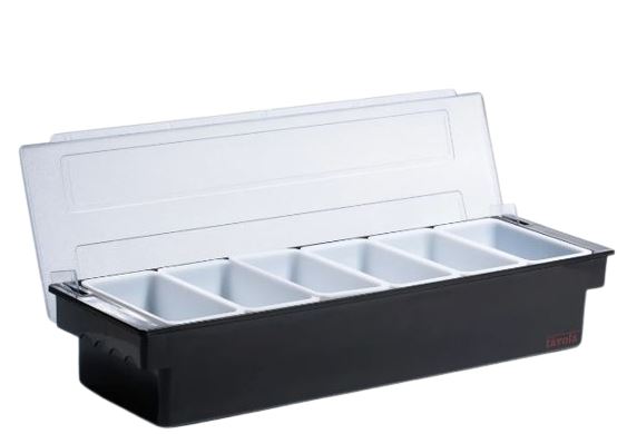 Caja para condimentos de Plastico 6 compartimentos Tav