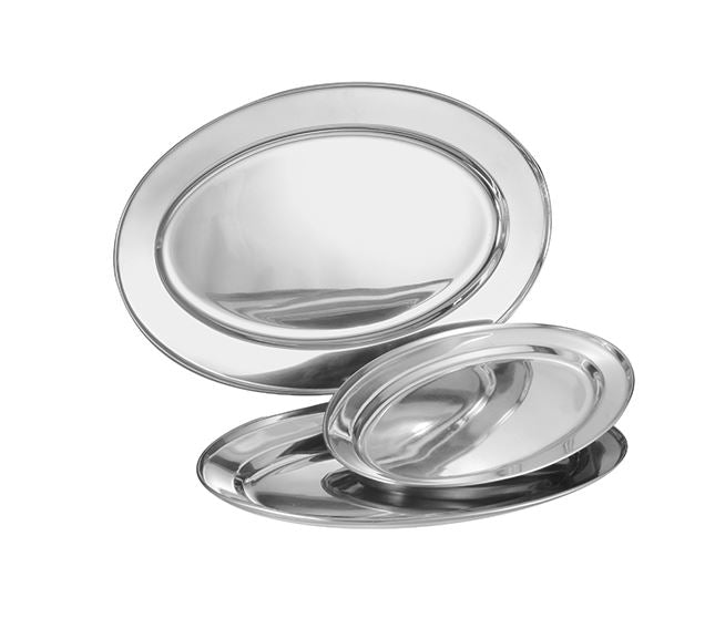 -Platos Oval Eco en Acero Inoxidable de Diferentes Medidas-