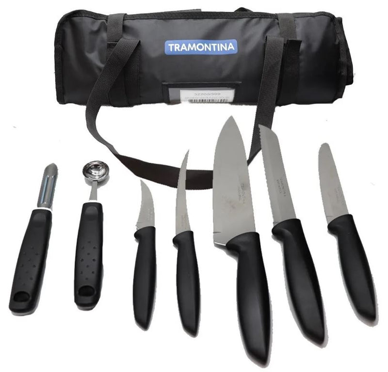 Tres modelos distintos de cuchillos Tramontina ideales para cortar