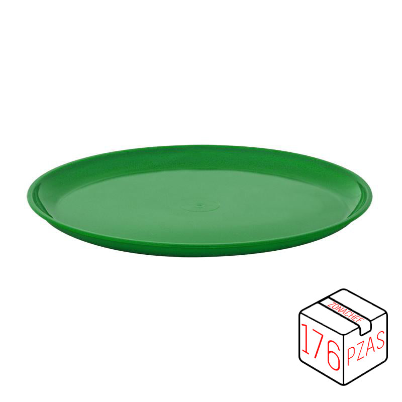 Linea Comala Plato Taquero de Polipropileno de 21.7cm Verde Caja c/176 pzas Tcp