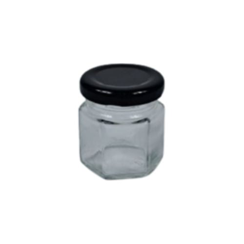 Frasco Mini Hexagonal 45ml c/T Negra Vit