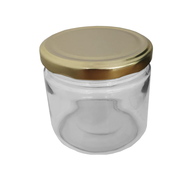 Tarro Jar de 300ml de Cristal Caja de 12 pzas Tapas Varios Colores Lp