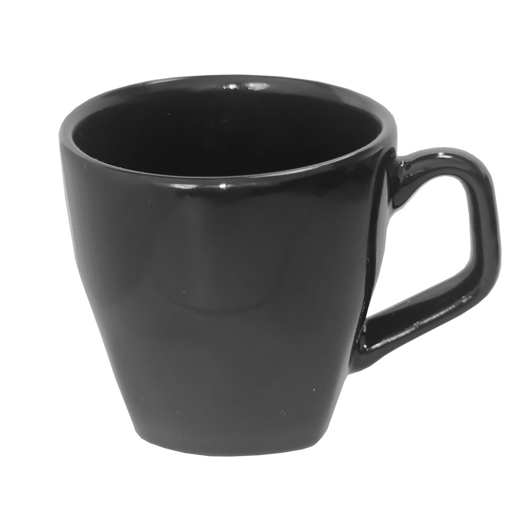 Taza Semi Cuadrada color Negro 250ml Caja 48 Piezas BH