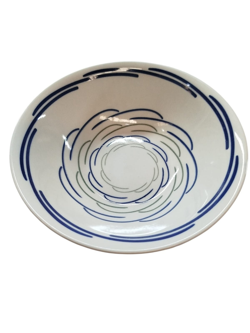 Plato Tazón ceramica Remolino Azul  7" BH