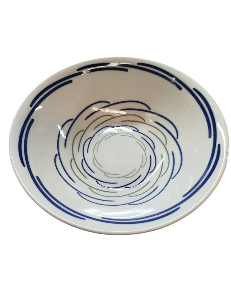 Plato Tazón ceramica Remolino Azul  7" BH