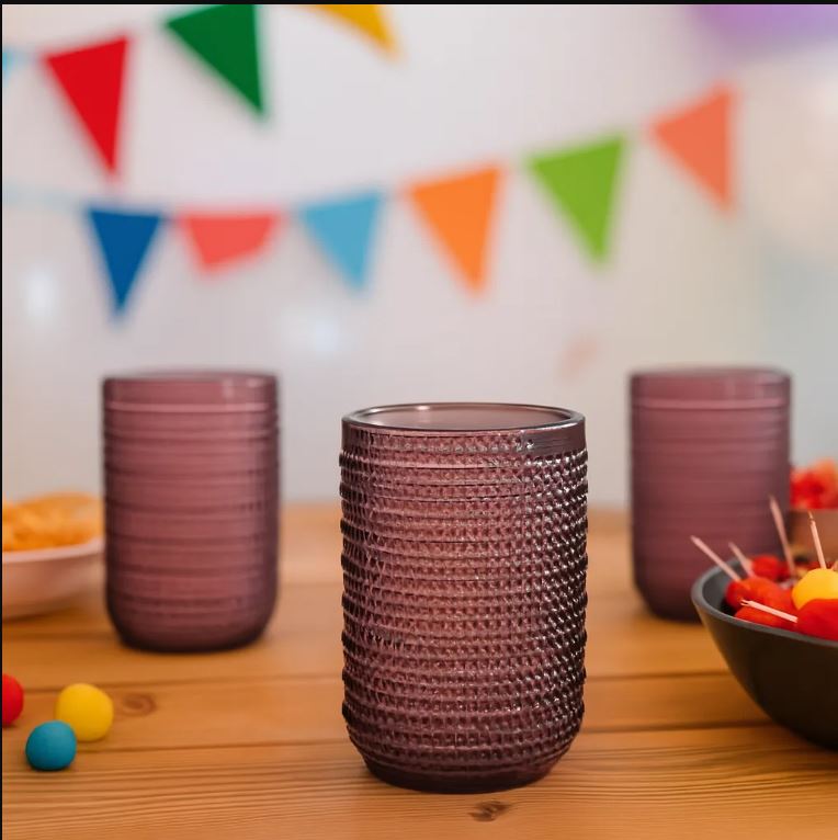 Vaso HB Polka Purpura 420ml Set de 4 piezas