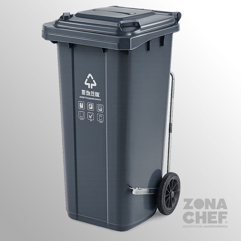 Bote de basura 120 Lt Polipropileno Gris TRV