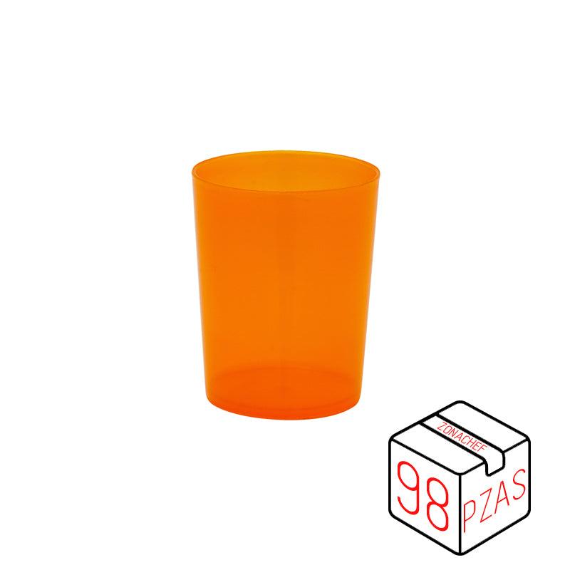 Vaso Kinder de 8 Oz/240 ml Polipropileno Naranja Traslucido Caja c/98 pzas Tcp