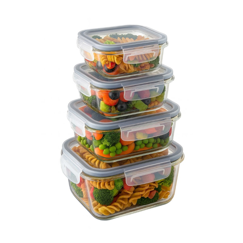 Set de 4 Herméticos Cubiq de vidrio 180ml - 320ml - 520ml - 800 ml Vit