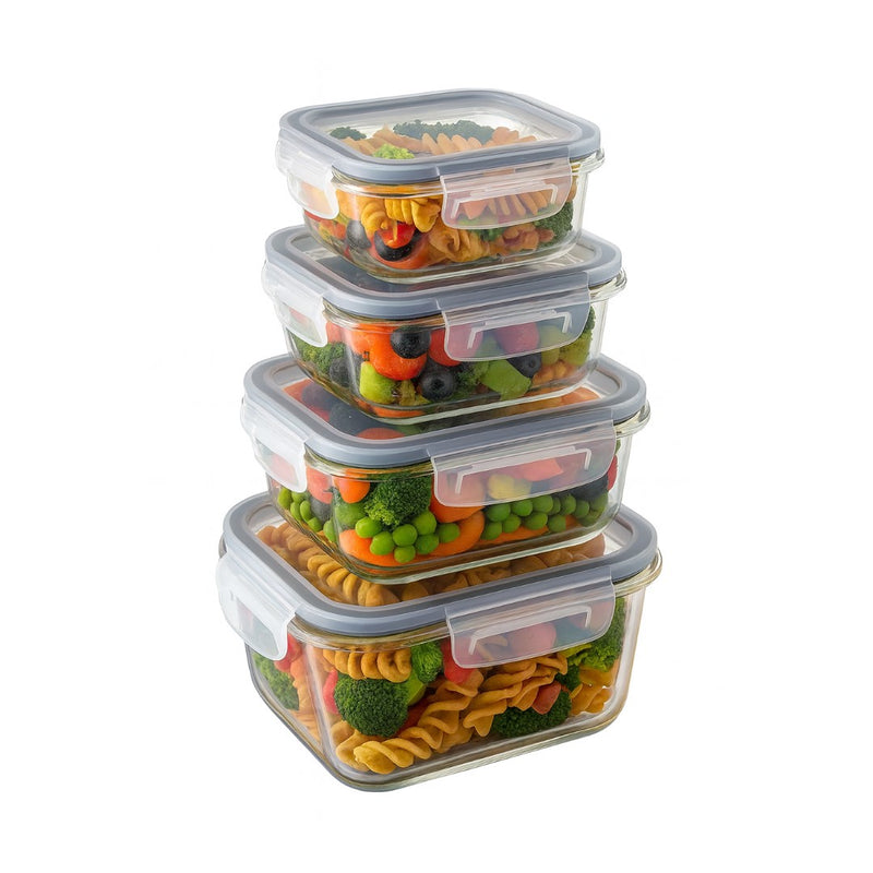 Set de 4 Herméticos Cubiq de vidrio 180ml - 320ml - 520ml - 800 ml Vit