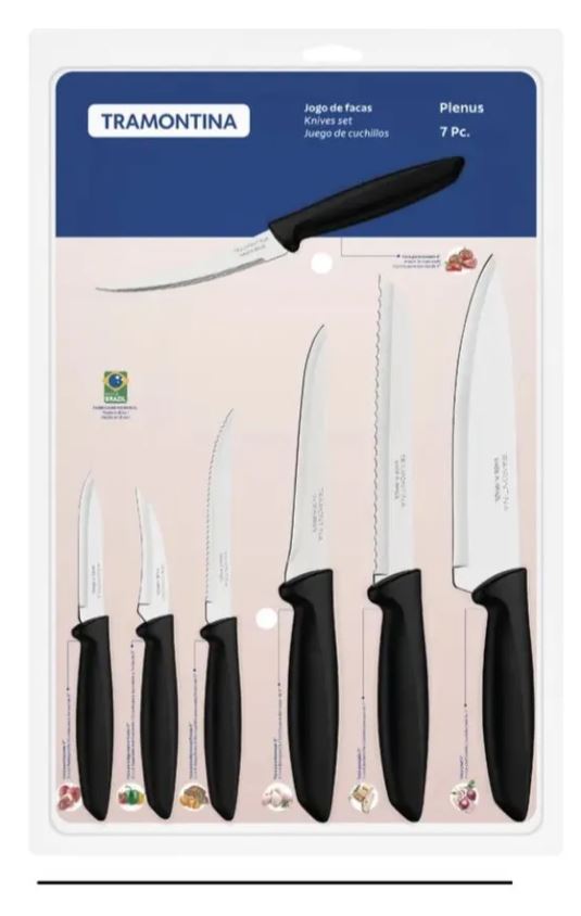Juego de Cuchillos 7 Pzs Plenus color negro