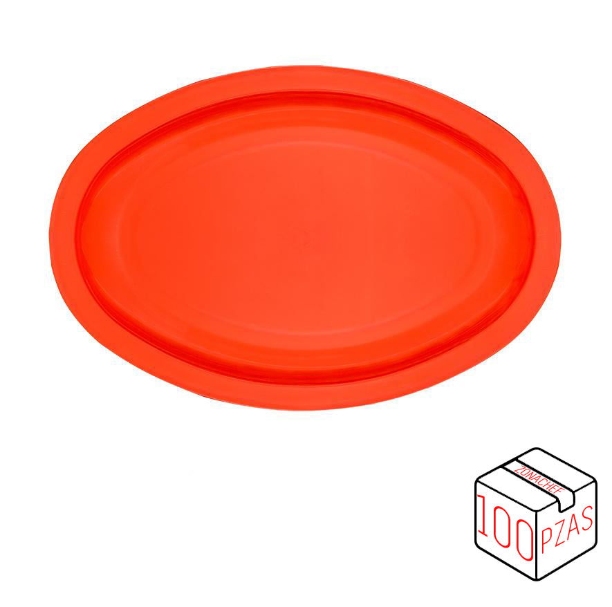 Linea Colima de Polipropileno Plato Tampiqueño de 29 cm Naranja Caja c/100 pzas Tcp