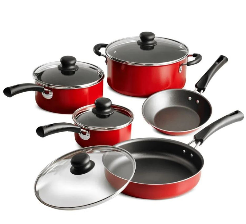 Bateria de cocina Tramontina Simple Cooking 9pz Roja