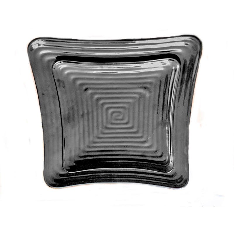 Linea Melamina NEGRO Plato Trinche Cuadrado Square c/Relieve de 30.5 cm