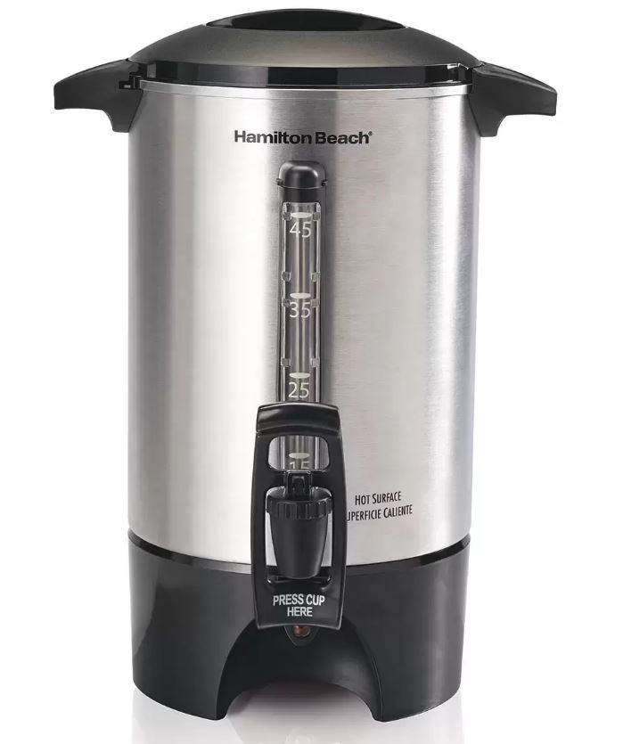Cafetera 45 tazas con ventana de agua Hamilton Beach