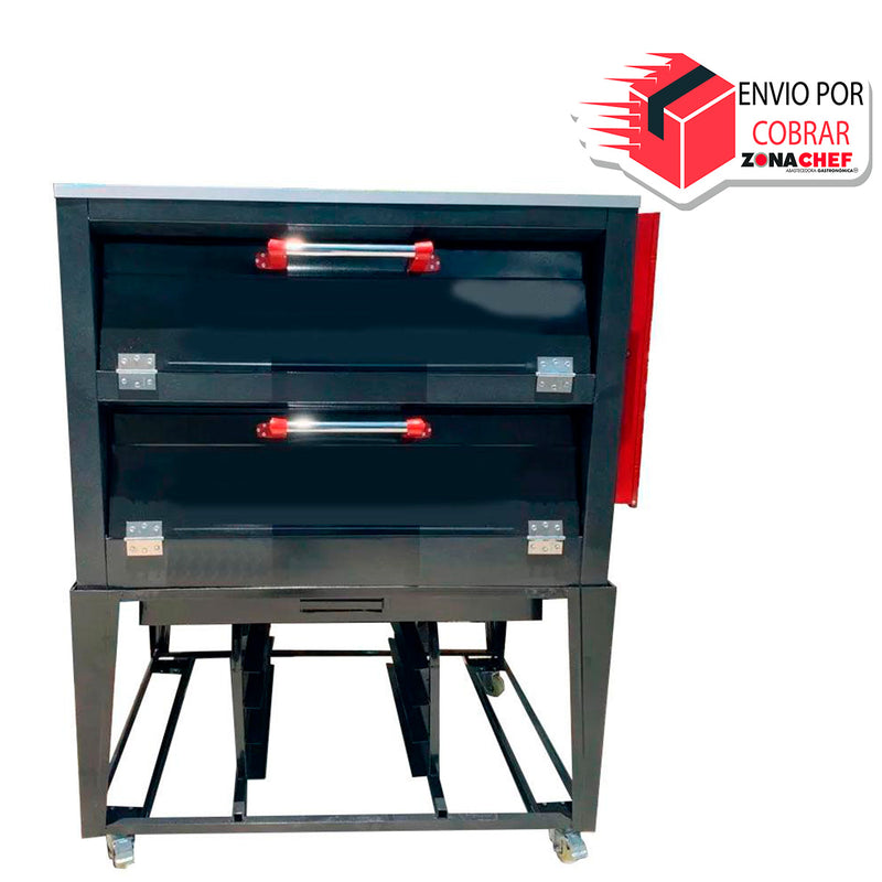Horno para pan-pizza con vaporizador de 4 charolas lamina esmaltada sin cristal