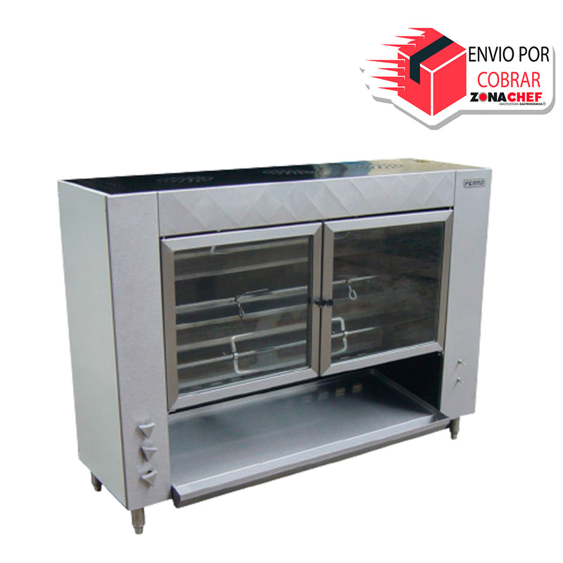 Rosticero FERRO 18 pollos Acero Inox.