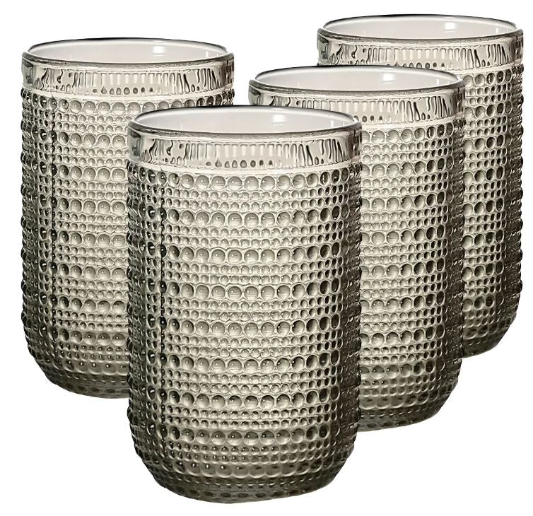 Vaso HB Polka Humo 420ml Set de 4 piezas