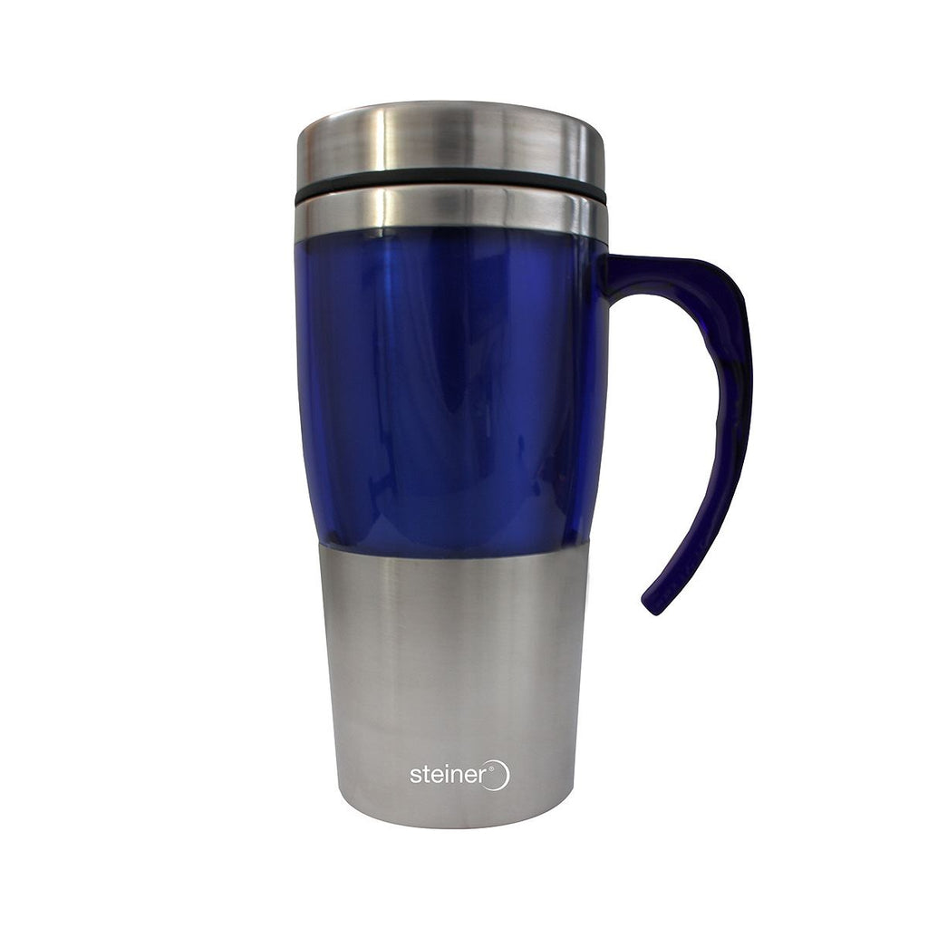 Taza/Termo de Acero Inoxidable c/Asa Azul de 450 ml Str