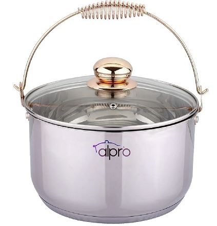 Olla vaporera 24 c/tapa de cristal con rack