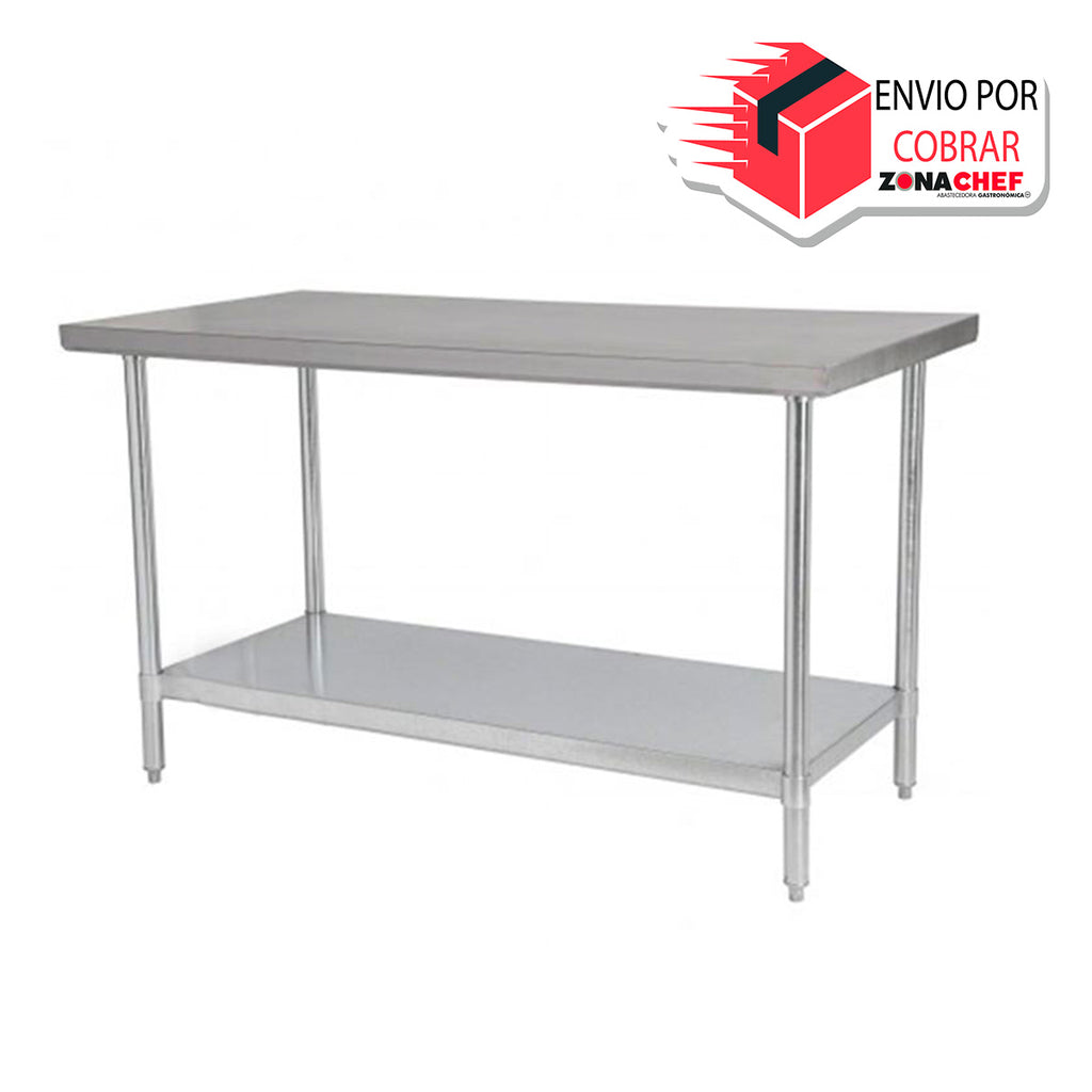 Mesa de trabajo acero inoxidable 110X70X90 nacional desarmable con entrepaño