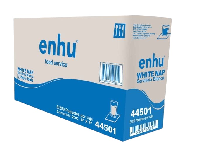 Servilletes blancas caja c/8 paquetes 250 pzas